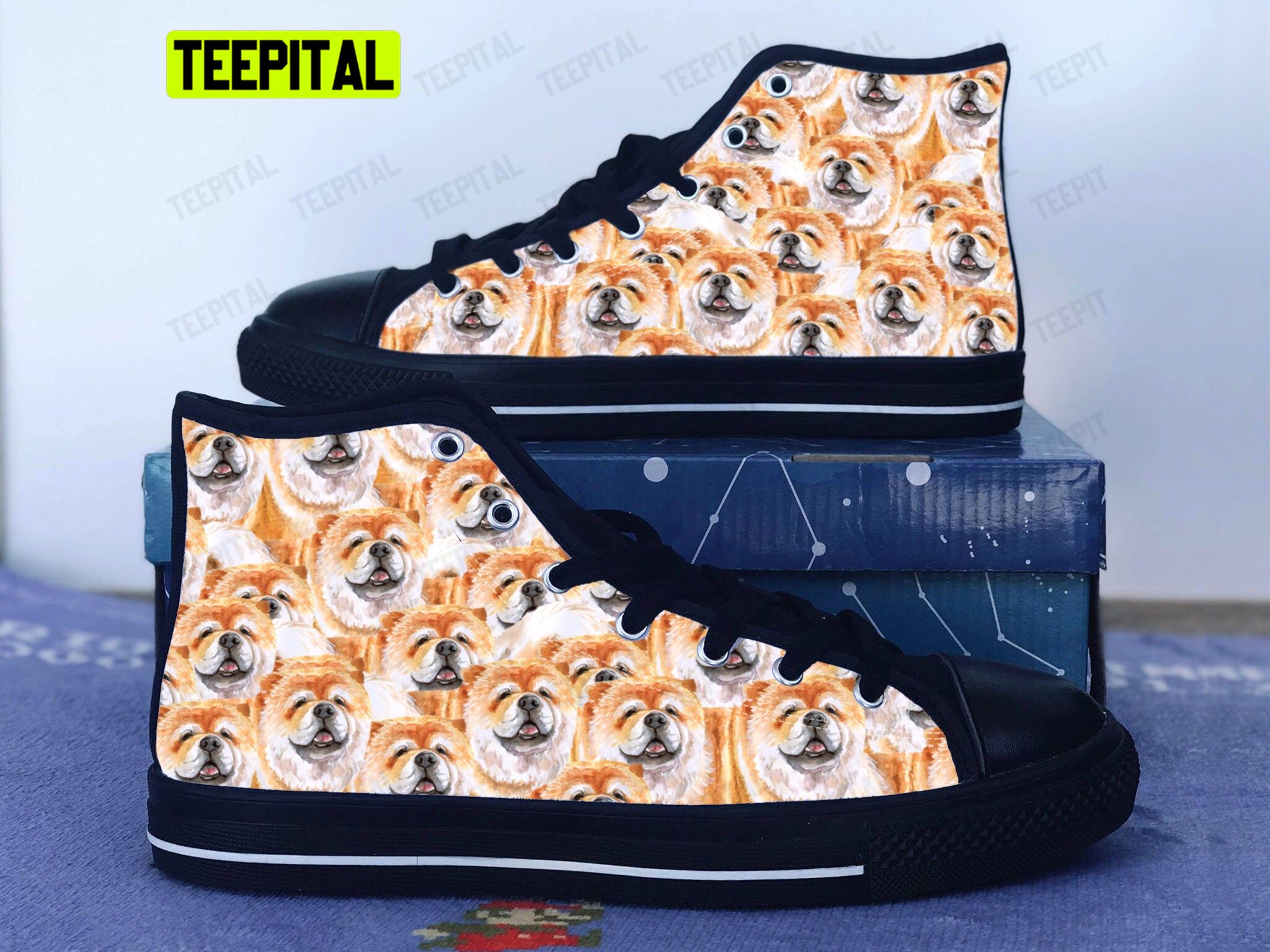 Chow Chow Adults High Top Canvas Shoes Chow Chow Adults High Top Canvas Shoes