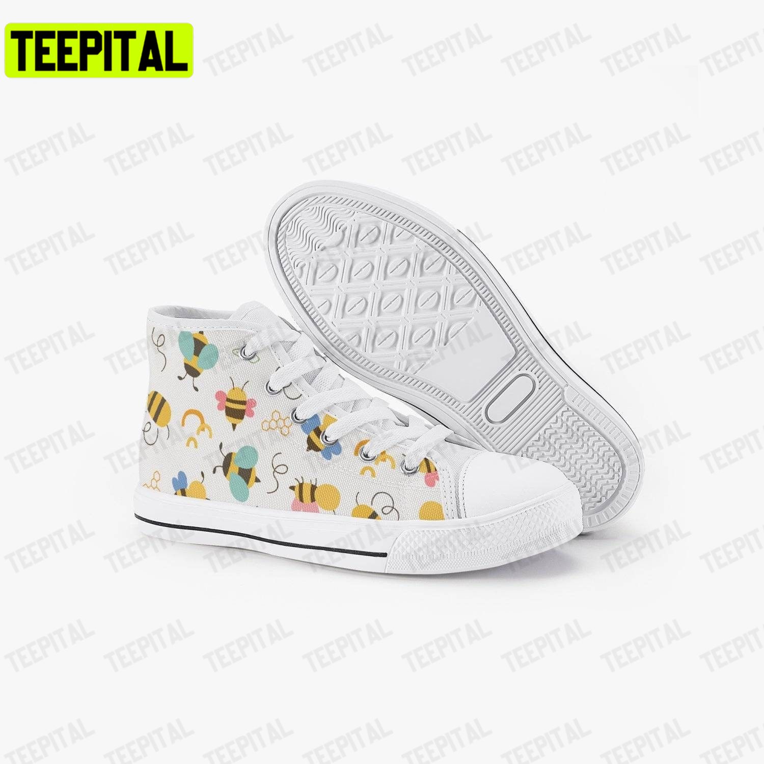 Cute Bumblebee Adults High Top Canvas Shoes Cute Bumblebee Adults High Top Canvas Shoes