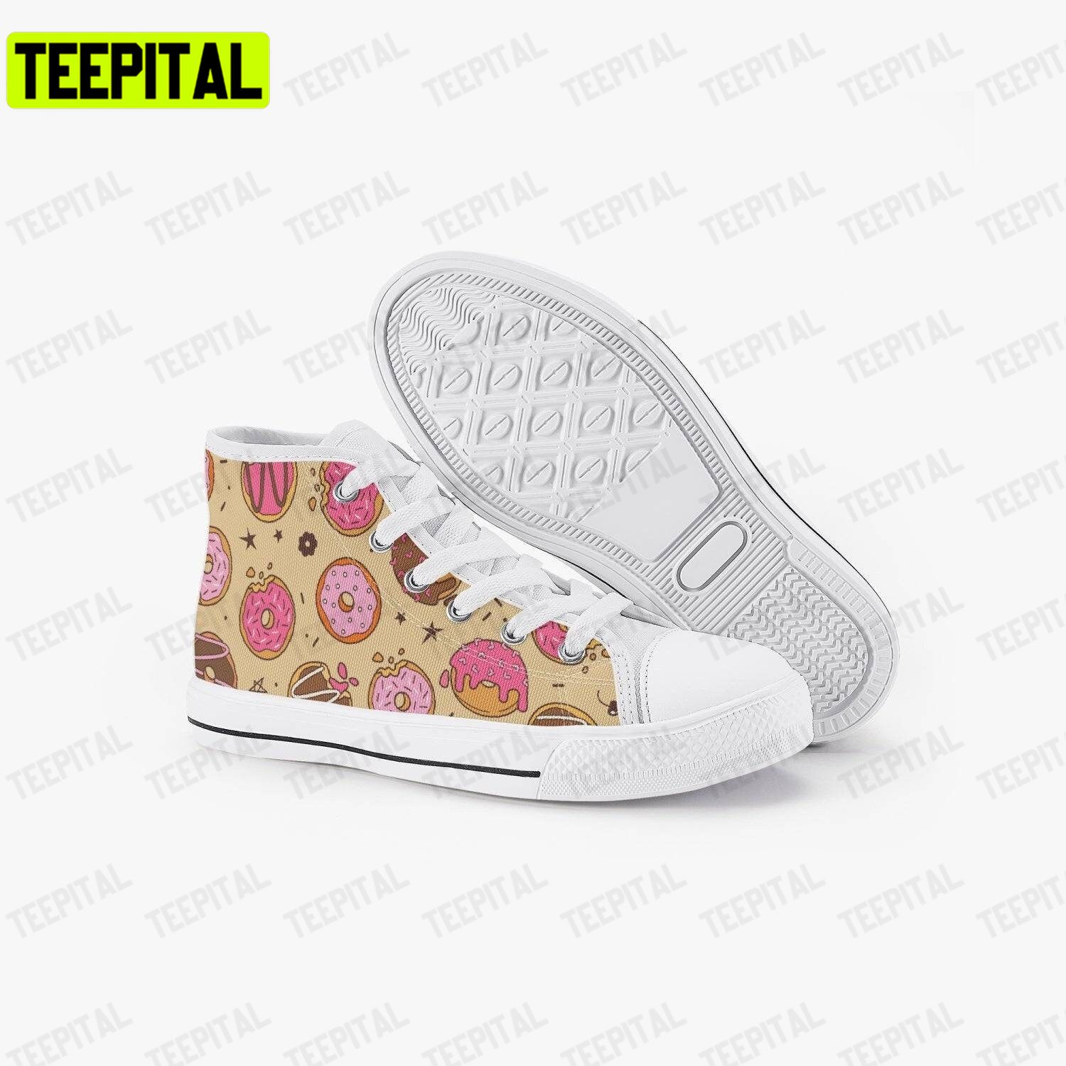 Cute Donut Adults High Top Canvas Shoes Cute Donut Adults High Top Canvas Shoes