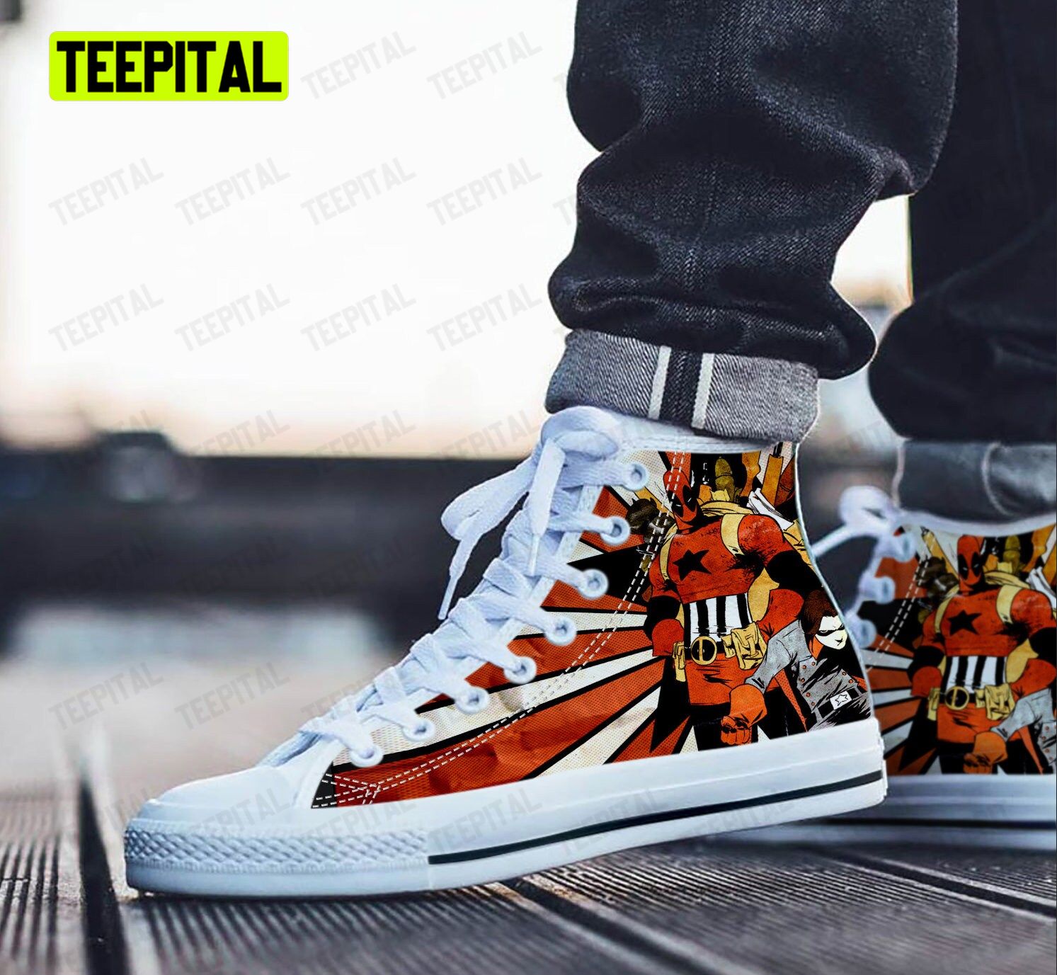 Deadpool Adults High Top Canvas Shoes Deadpool Adults High Top Canvas Shoes