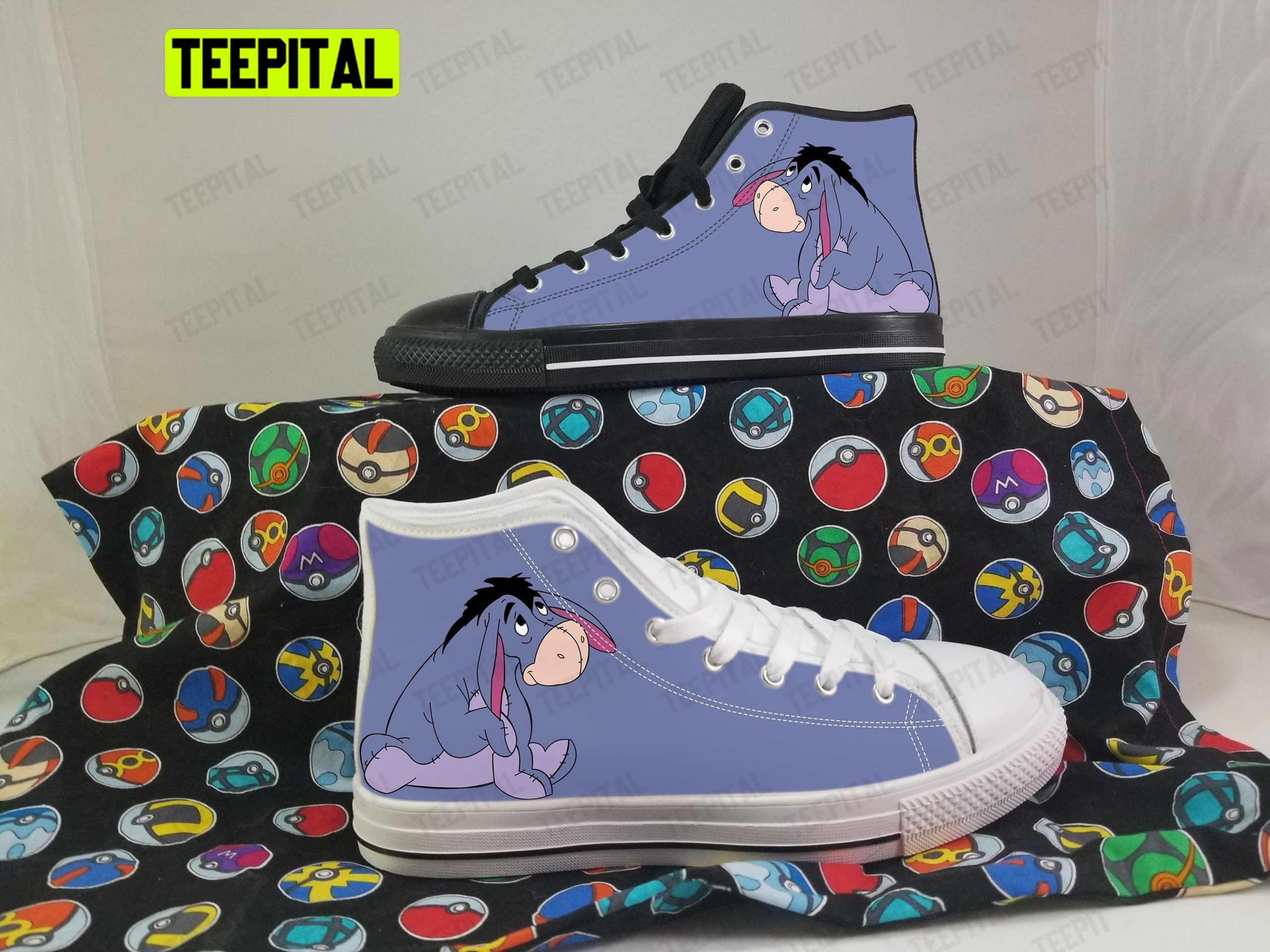 Eeyore Winnie The Pooh Adults High Top Canvas Shoes Eeyore Winnie The Pooh Adults High Top Canvas Shoes