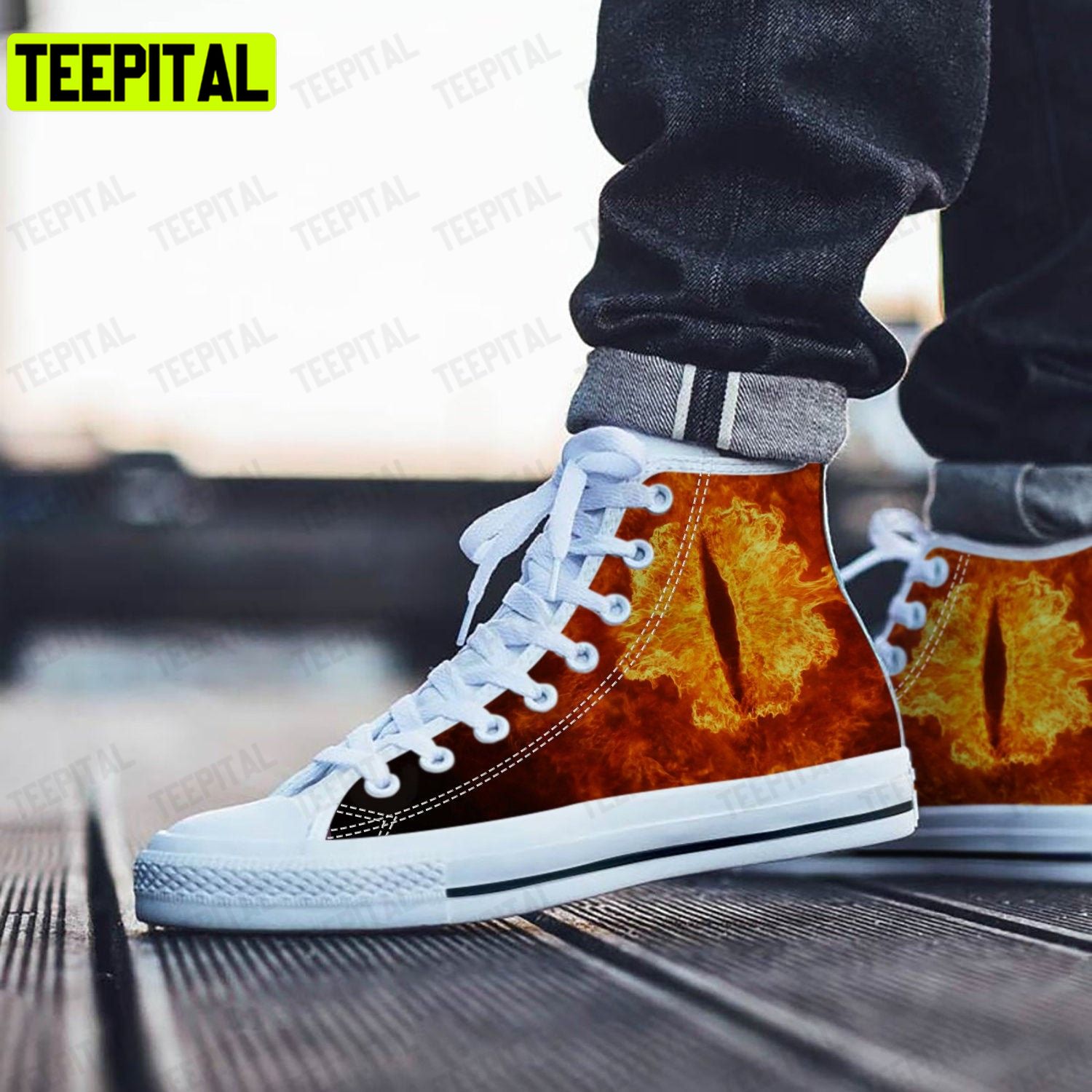 Eye Of Sauron Adults High Top Canvas Shoes Eye Of Sauron Adults High Top Canvas Shoes