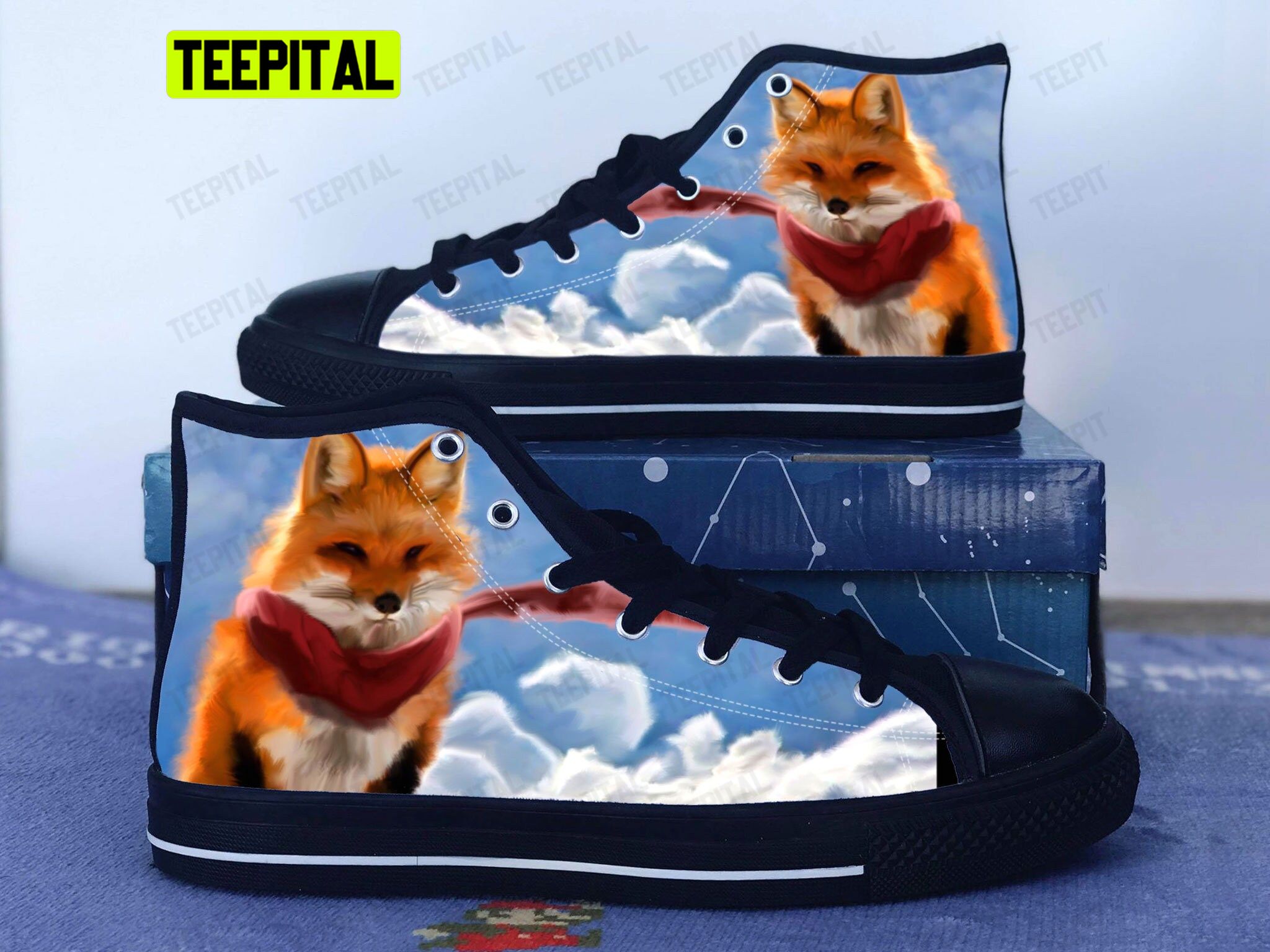Fox Animal Lover Adults High Top Canvas Shoes Fox Animal Lover Adults High Top Canvas Shoes