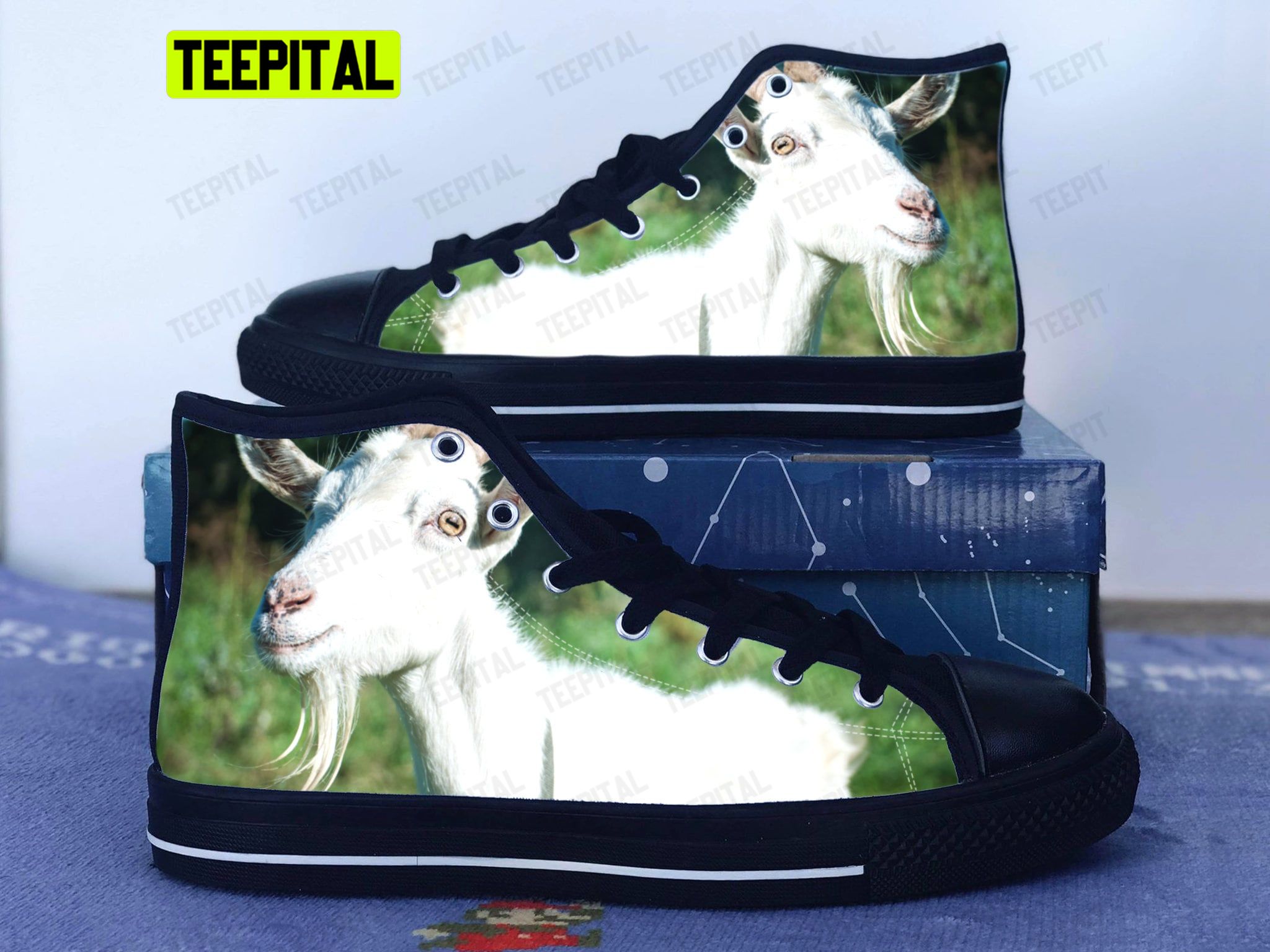 Goat Adults High Top Canvas Shoes Goat Adults High Top Canvas Shoes