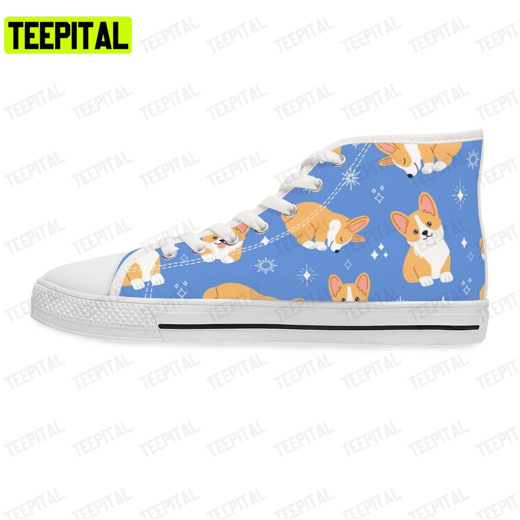 Kawaii Corgi Adults High Top Canvas Shoes Kawaii Corgi Adults High Top Canvas Shoes