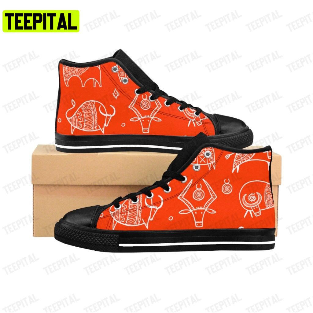 Lunar Horoscope Sign Funny Bulls Adults High Top Canvas Shoes Lunar Horoscope Sign Funny Bulls Adults High Top Canvas Shoes