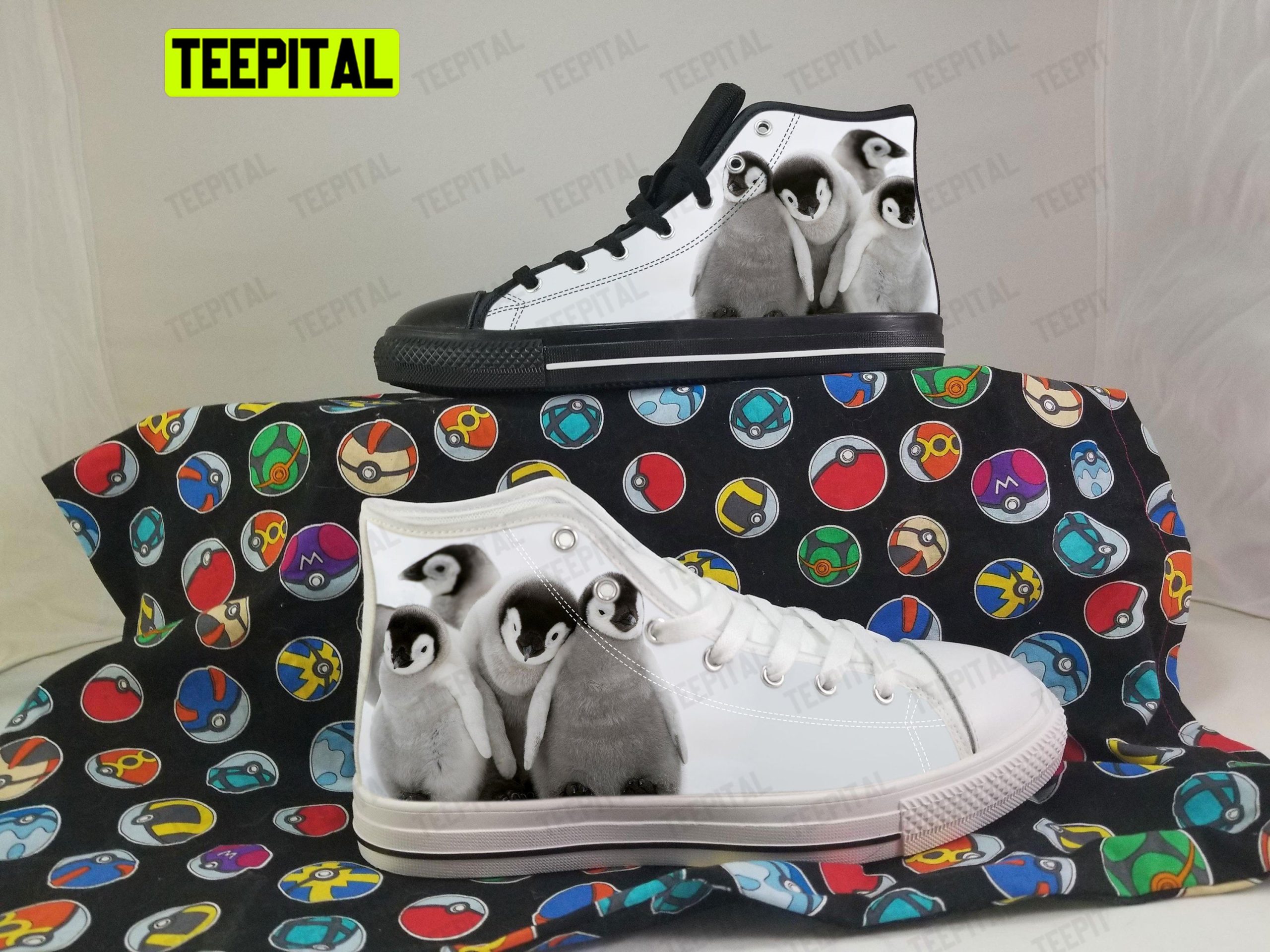 Penguin Adults High Top Canvas Shoes Penguin Adults High Top Canvas Shoes
