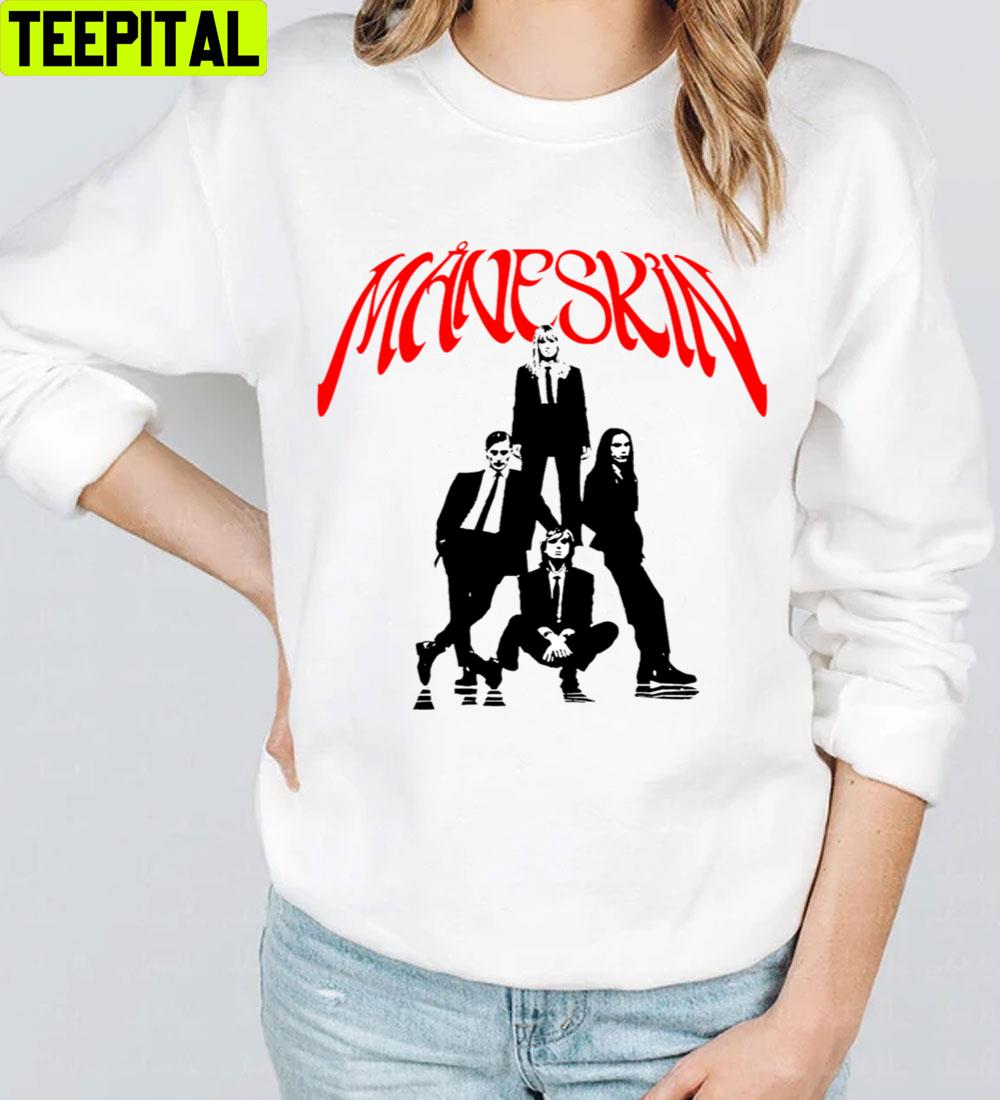 Red Logo With Member Maneskin Unisex T-Shirt Red Logo With Member Maneskin Unisex T-Shirt