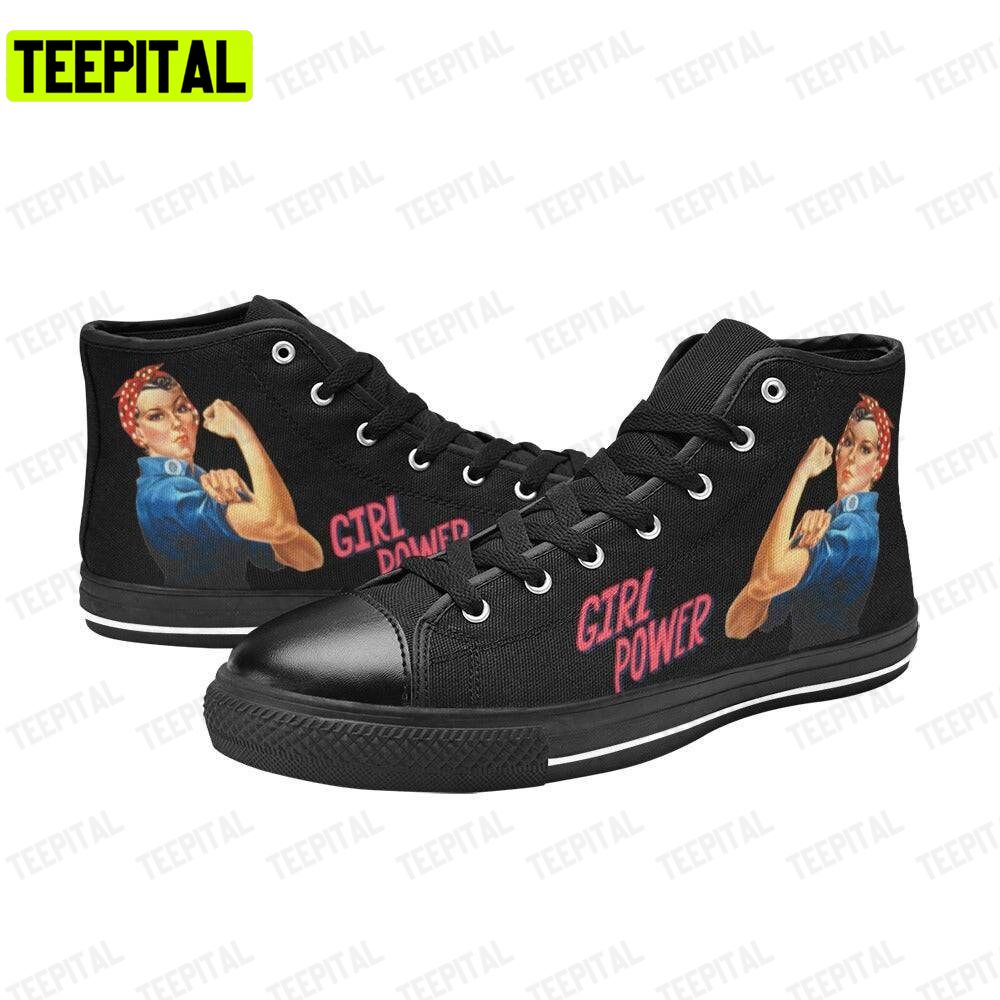 Rosie Girl Power Adults High Top Canvas Shoes Rosie Girl Power Adults High Top Canvas Shoes