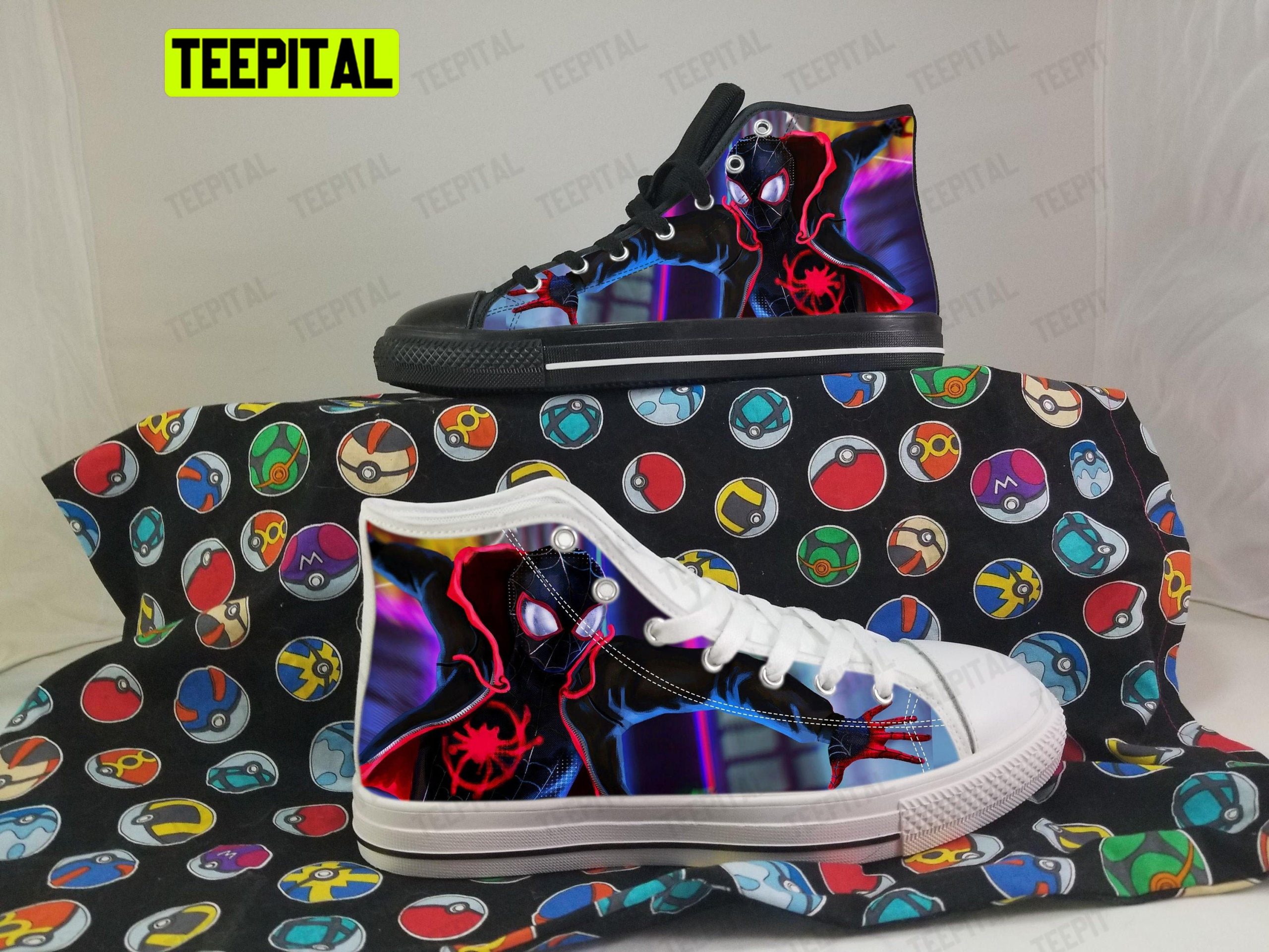 Spiderverse Spiderman Adults High Top Canvas Shoes Spiderverse Spiderman Adults High Top Canvas Shoes