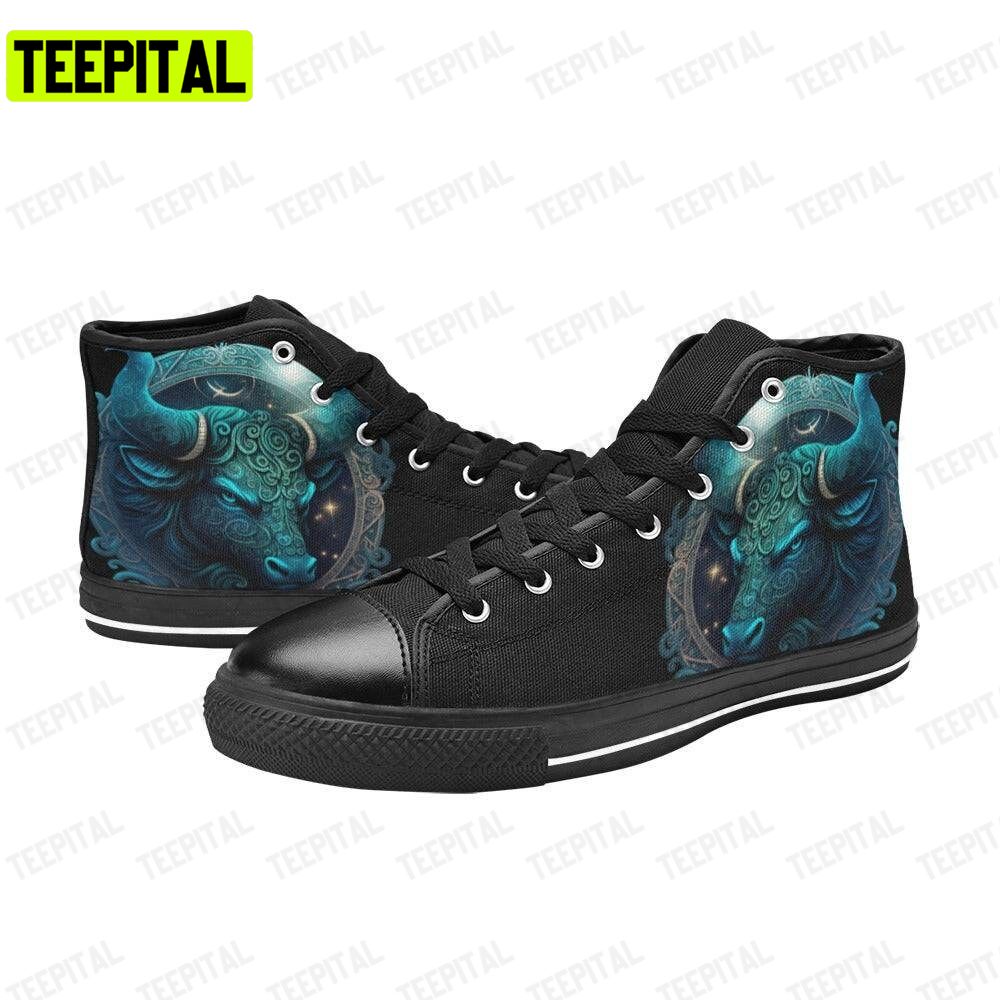 Taurus Zodiac Sign Adults High Top Canvas Shoes Taurus Zodiac Sign Adults High Top Canvas Shoes