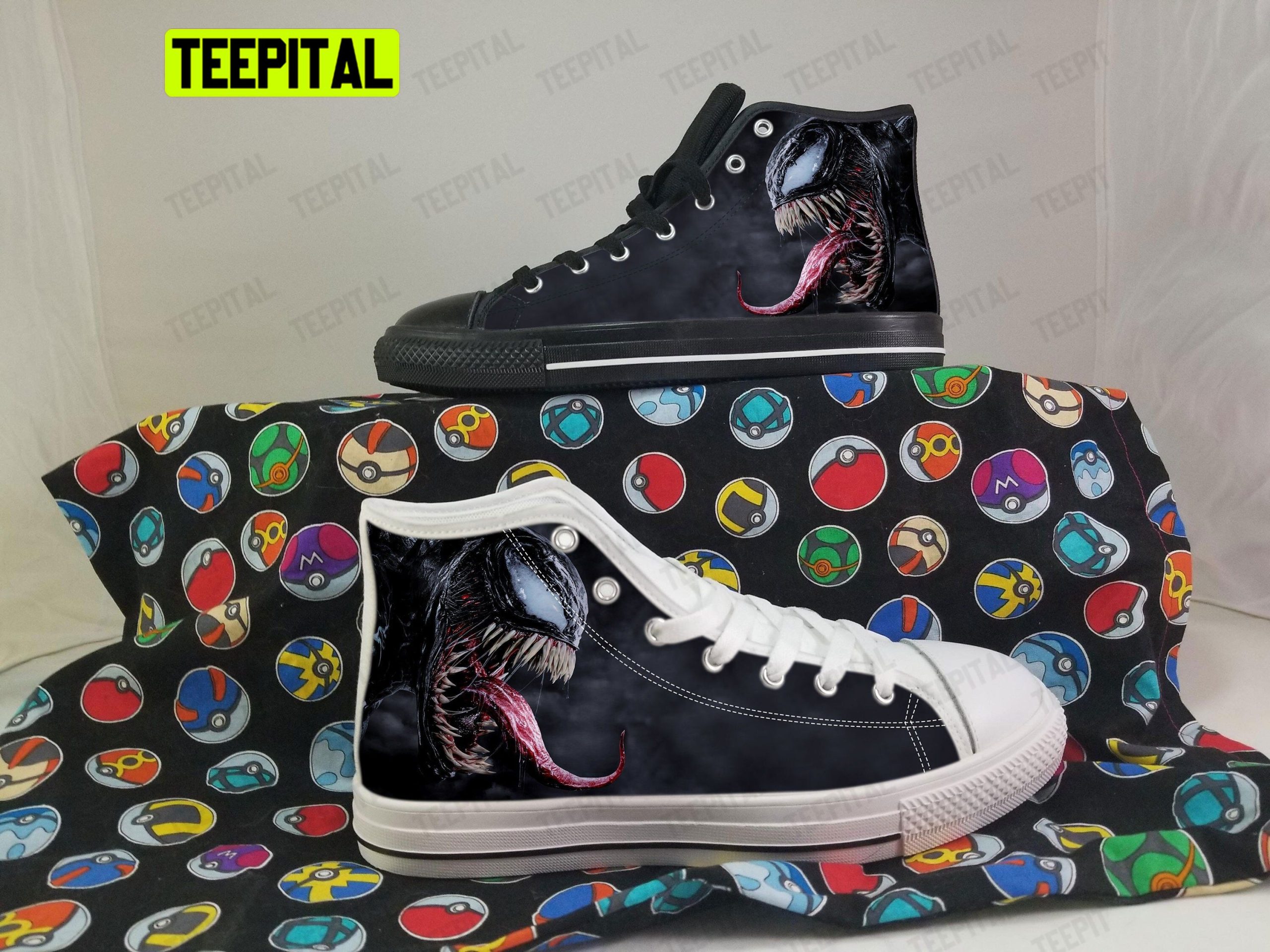 Venom Spiderman Adults High Top Canvas Shoes Venom Spiderman Adults High Top Canvas Shoes