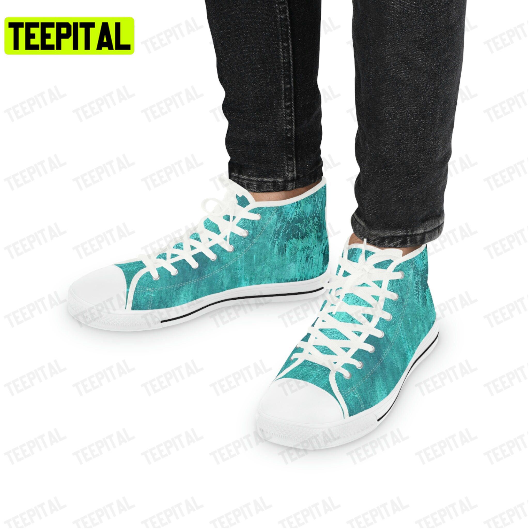 Verdigris Adults High Top Canvas Shoes Verdigris Adults High Top Canvas Shoes