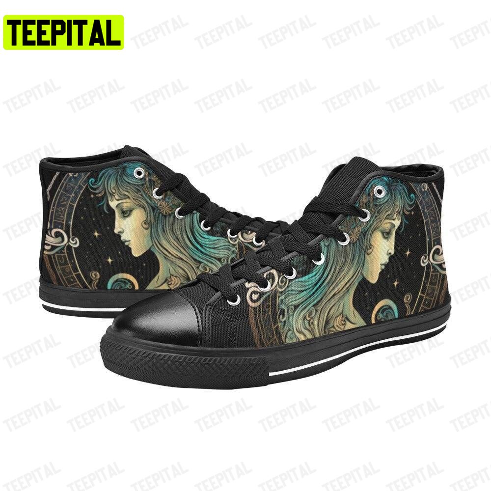 Virgo Zodiac Sign Adults High Top Canvas Shoes Virgo Zodiac Sign Adults High Top Canvas Shoes