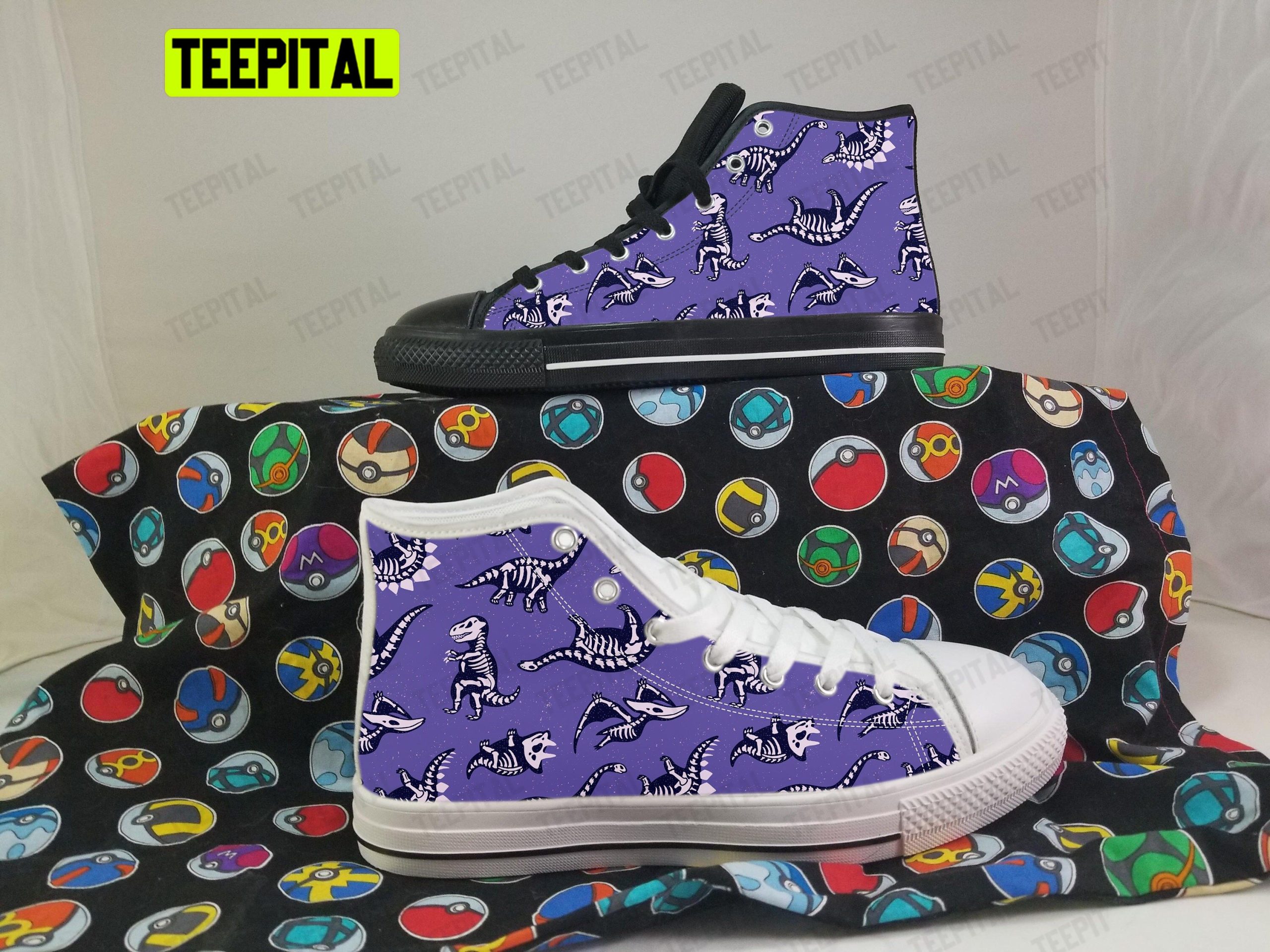 Xray Dino Dinosaur Adults High Top Canvas Shoes Xray Dino Dinosaur Adults High Top Canvas Shoes