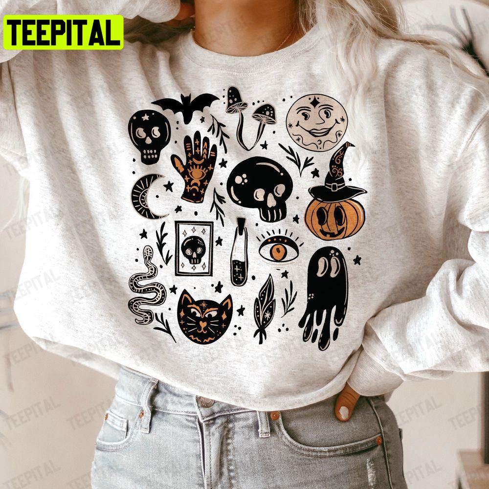 Vintage Halloween Fall Witchy Autumn Unisex T-Shirt Sweatshirt Hoodie Vintage Halloween Fall Witchy Autumn Unisex T-Shirt Sweatshirt Hoodie