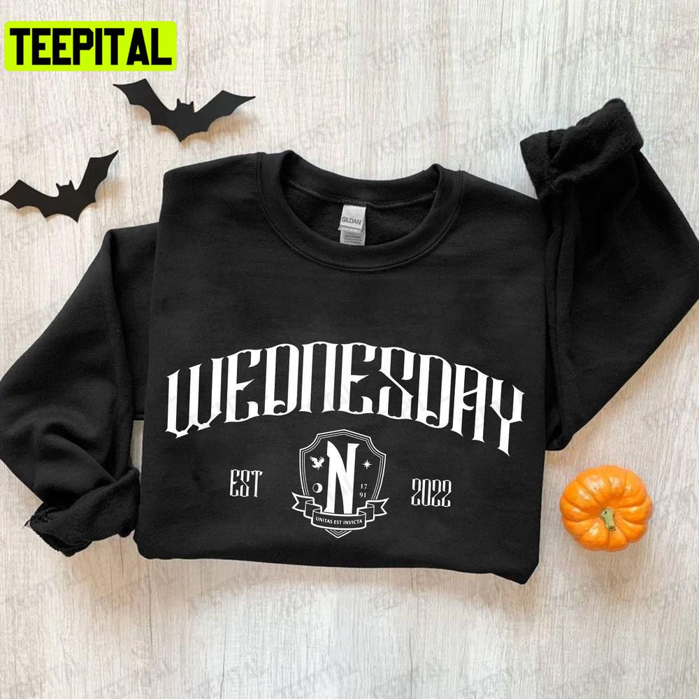 Wednesday Est Halloween Horror Movies Unisex T-Shirt Sweatshirt Hoodie Wednesday Est Halloween Horror Movies Unisex T-Shirt Sweatshirt Hoodie