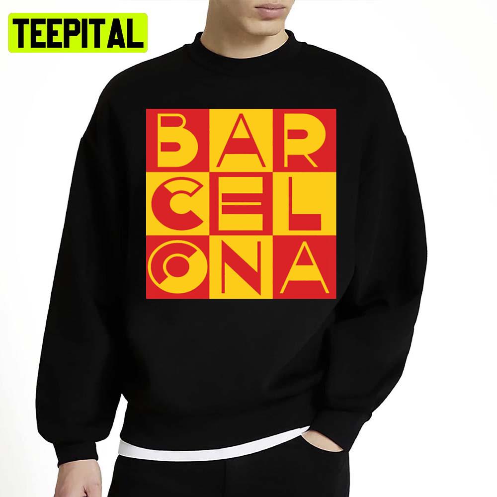 Barcelona Red Square Logo Unisex Sweatshirt Barcelona Red Square Logo Unisex Sweatshirt