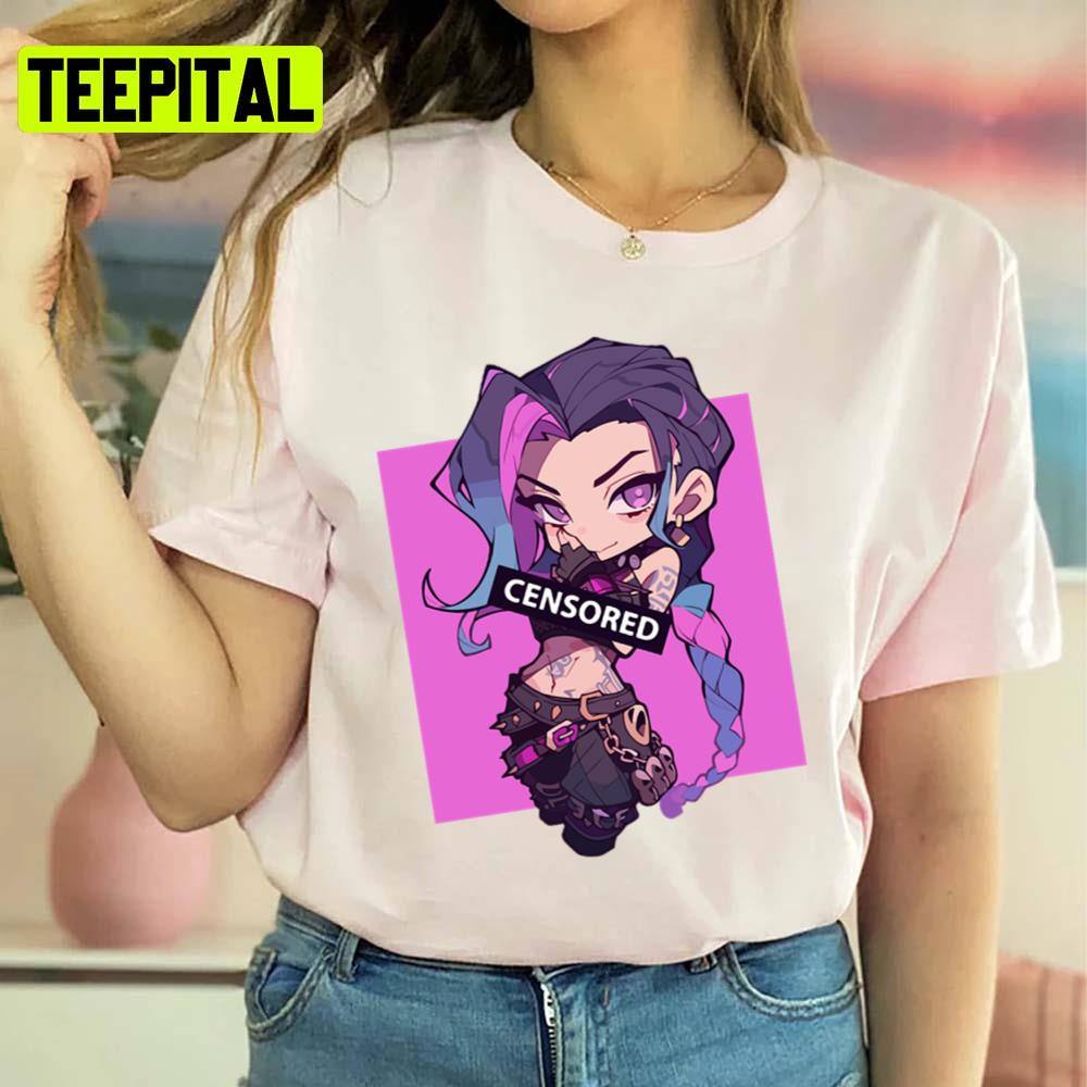 Censored Jinx Chibi Arcane Unisex Sweatshirt Censored Jinx Chibi Arcane Unisex Sweatshirt