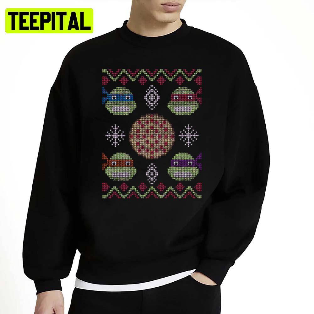 Christmas Pizza For Ninja Turtle Unisex Sweatshirt Christmas Pizza For Ninja Turtle Unisex Sweatshirt