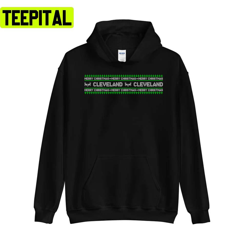 Cleveland Logo Football Christmas Pattern Sweatshirt Cleveland Logo Football Christmas Pattern Sweatshirt