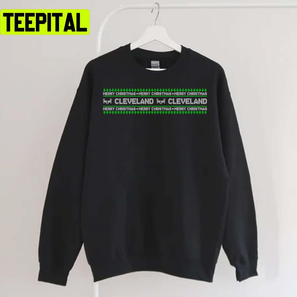 Cleveland Logo Football Christmas Pattern Sweatshirt Cleveland Logo Football Christmas Pattern Sweatshirt