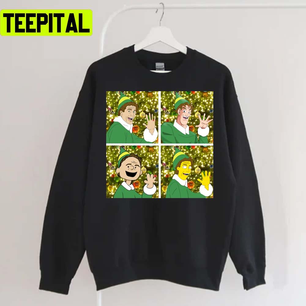 Elf In Various Styles Xmas Holiday Sweatshirt Elf In Various Styles Xmas Holiday Sweatshirt