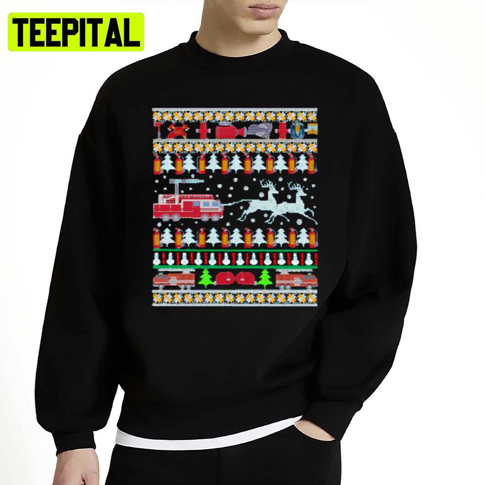 Firefighter Truck Christmas Fireman Unisex Sweatshirt Firefighter Truck Christmas Fireman Unisex Sweatshirt