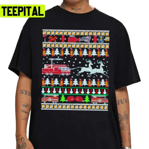 Firefighter Truck Christmas Fireman Unisex Sweatshirt