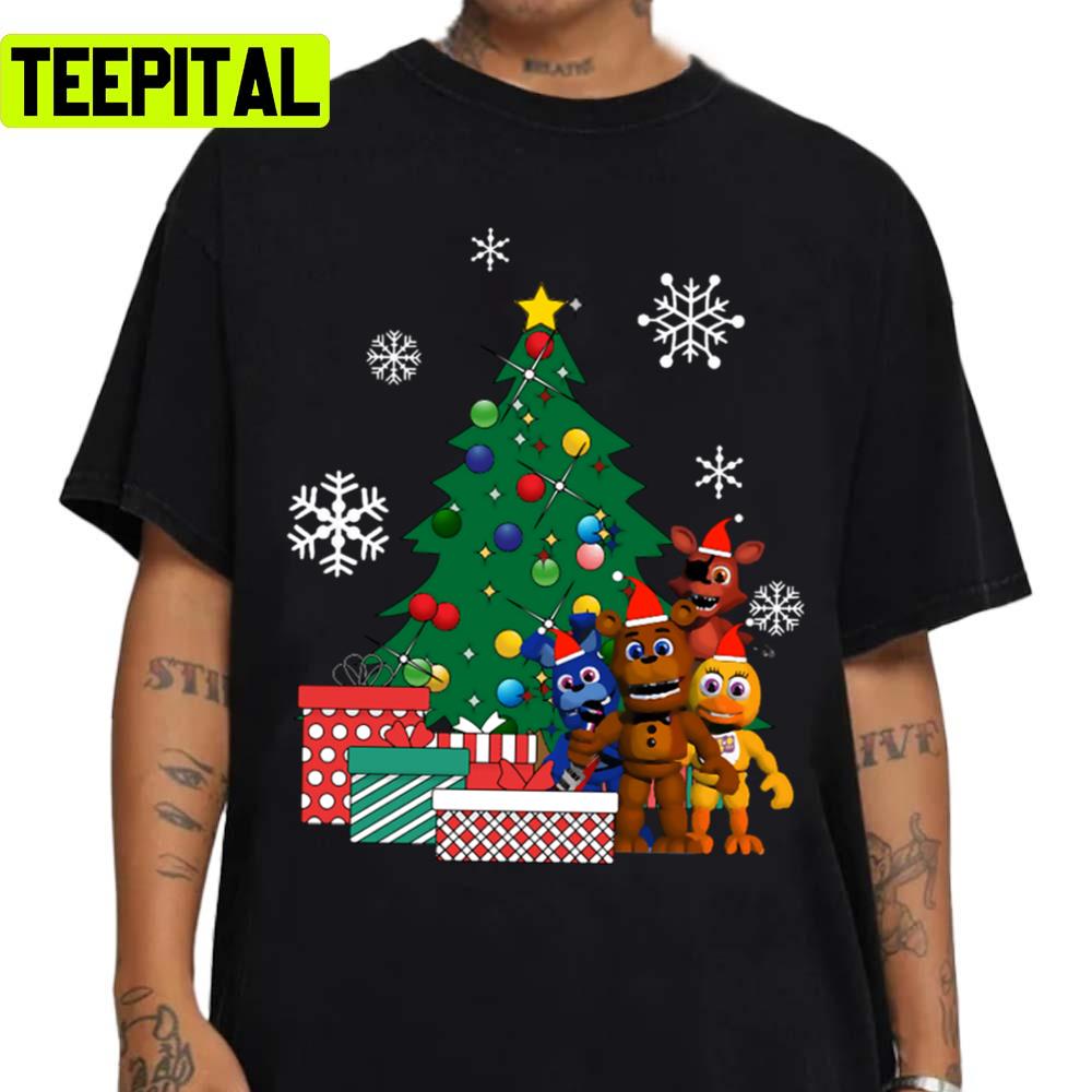 Five Nights At Freddys Around The Xmas Tree Holiday Sweatshirt Five Nights At Freddys Around The Xmas Tree Holiday Sweatshirt