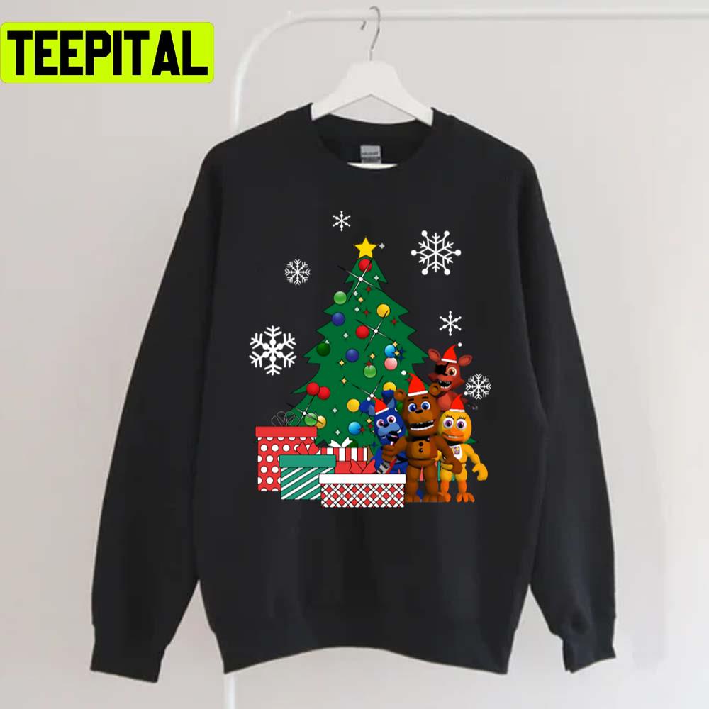 Five Nights At Freddys Around The Xmas Tree Holiday Sweatshirt Five Nights At Freddys Around The Xmas Tree Holiday Sweatshirt