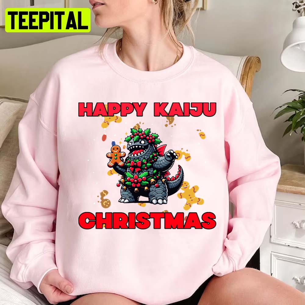 Happy Kaiju Christmas Unisex Sweatshirt Happy Kaiju Christmas Unisex Sweatshirt
