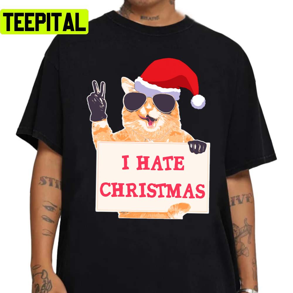 I Hate Christmas Orange Cat Unisex Sweatshirt I Hate Christmas Orange Cat Unisex Sweatshirt
