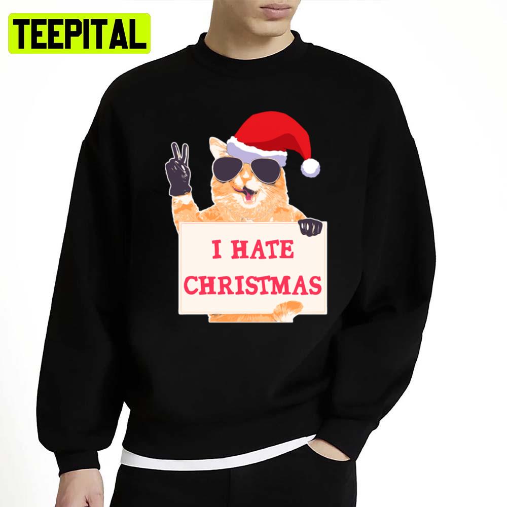 I Hate Christmas Orange Cat Unisex Sweatshirt I Hate Christmas Orange Cat Unisex Sweatshirt