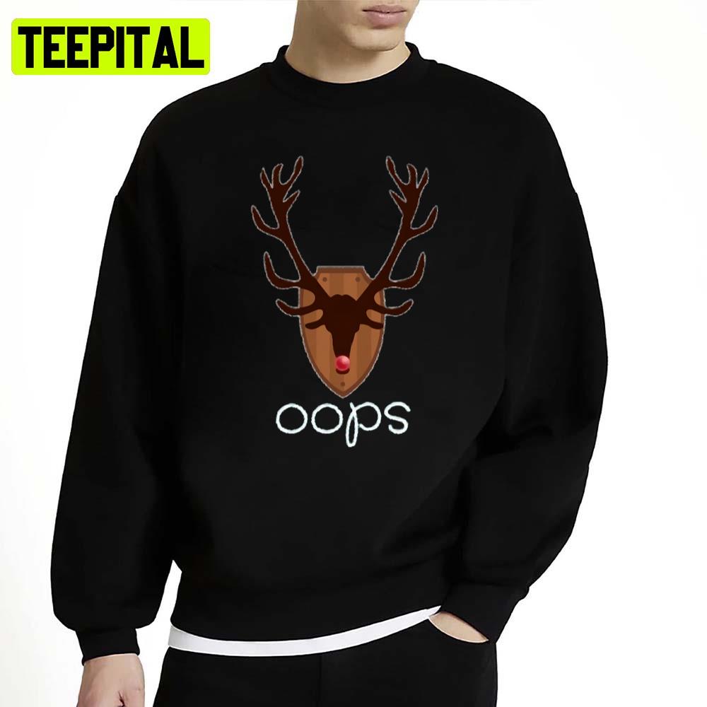 Oops Red Nose Reindeer Trophy Funny Christmas Parody Unisex Sweatshirt Oops Red Nose Reindeer Trophy Funny Christmas Parody Unisex Sweatshirt