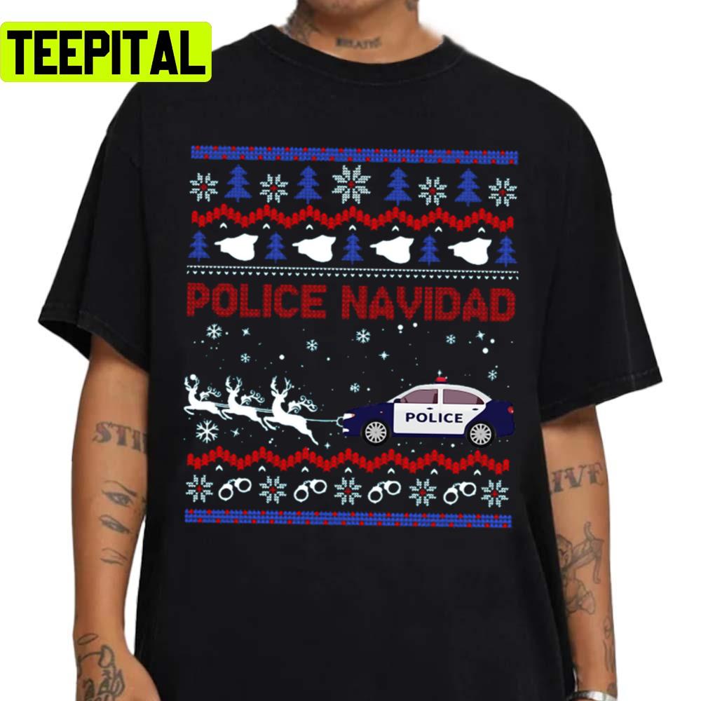 Police Navidad Xmas Graphic Holiday Sweatshirt Police Navidad Xmas Graphic Holiday Sweatshirt
