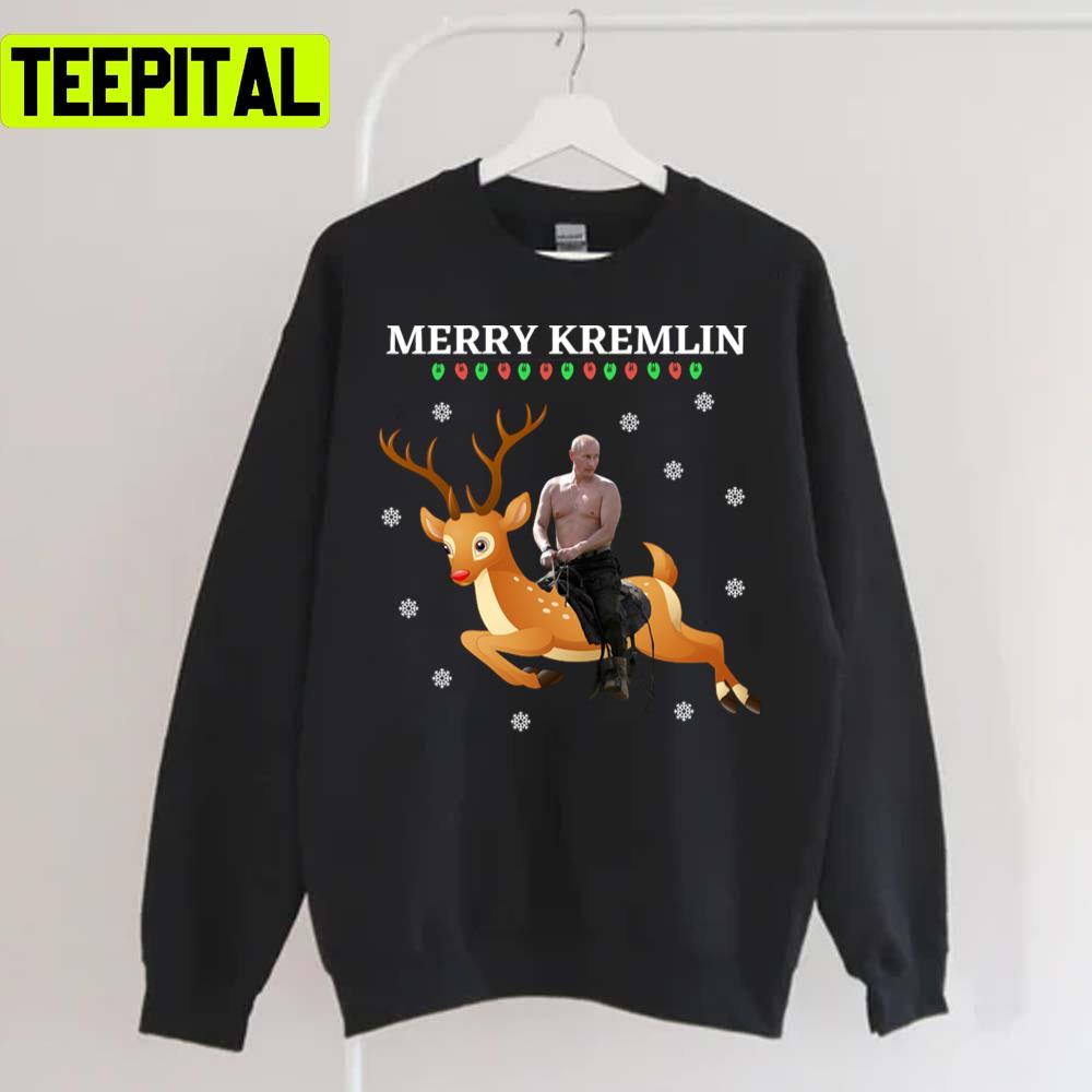 Putin Riding Reindeer Christmas Sweatshirt Putin Riding Reindeer Christmas Sweatshirt
