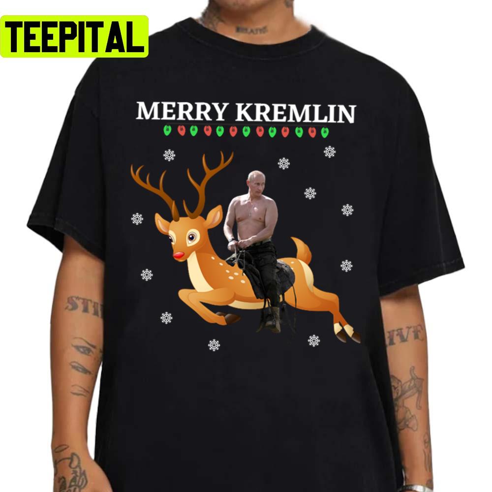 Putin Riding Reindeer Christmas Sweatshirt Putin Riding Reindeer Christmas Sweatshirt
