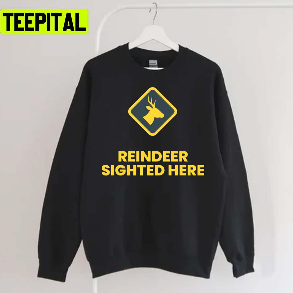 Reindeer Sighted Here Yellow Holiday Sweatshirt Reindeer Sighted Here Yellow Holiday Sweatshirt
