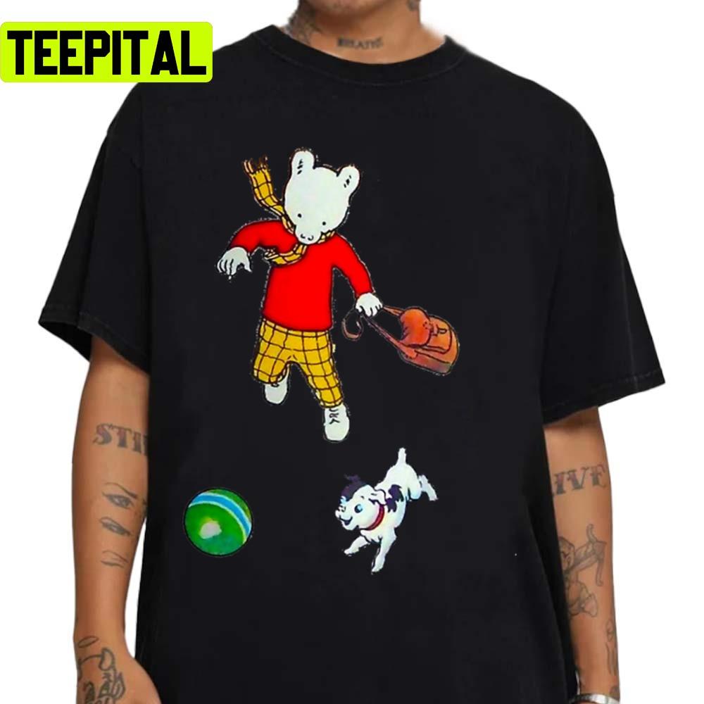 Rupert Bear Playing With Puppy Sweatshirt Rupert Bear Playing With Puppy Sweatshirt