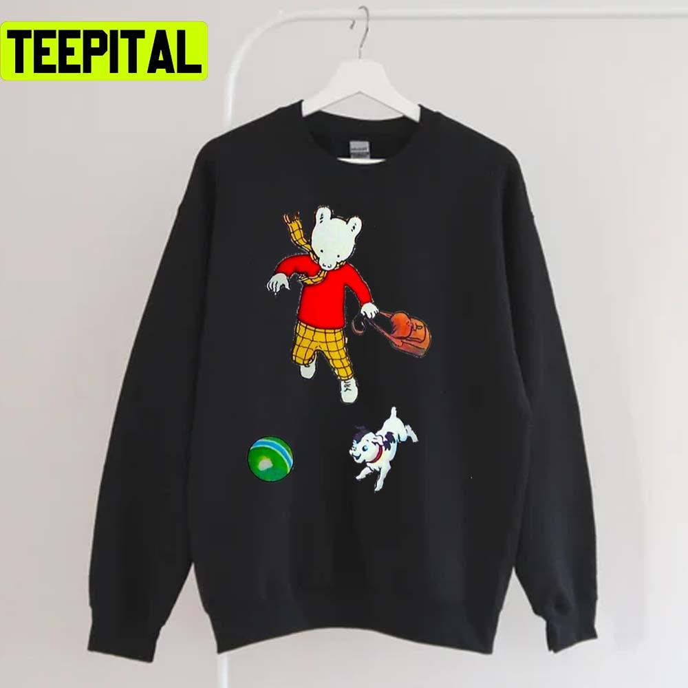 Rupert Bear Playing With Puppy Sweatshirt Rupert Bear Playing With Puppy Sweatshirt