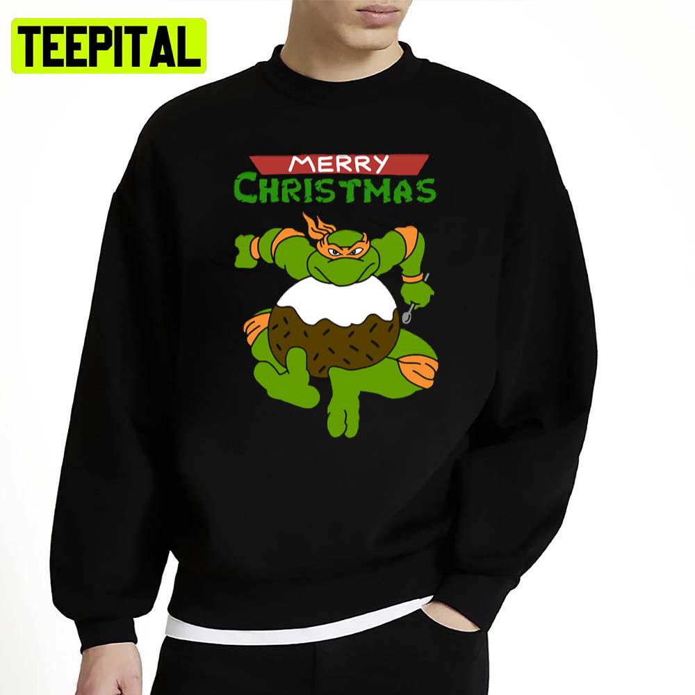 Tmnt Michaelangelo Christmas Pudding Design Unisex Sweatshirt Tmnt Michaelangelo Christmas Pudding Design Unisex Sweatshirt