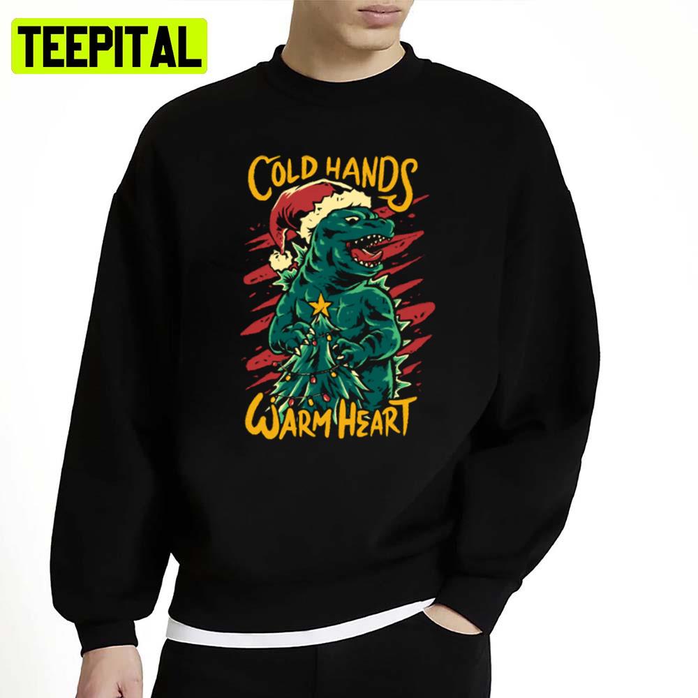 Warm Heart Christmas Gozilla Unisex Sweatshirt Warm Heart Christmas Gozilla Unisex Sweatshirt