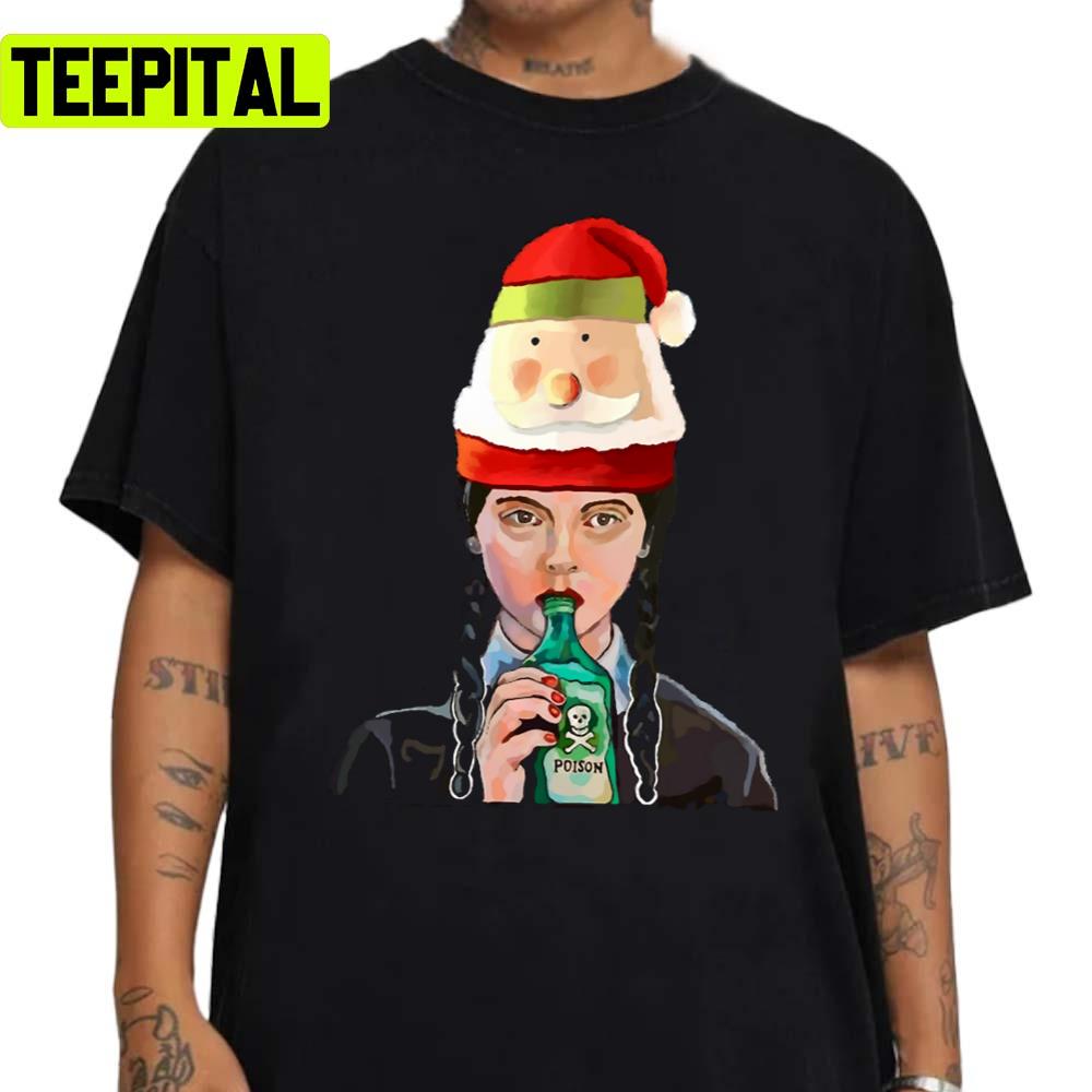 Wednesday Addams Coping With Christmas Hat Unisex Sweatshirt Wednesday Addams Coping With Christmas Hat Unisex Sweatshirt