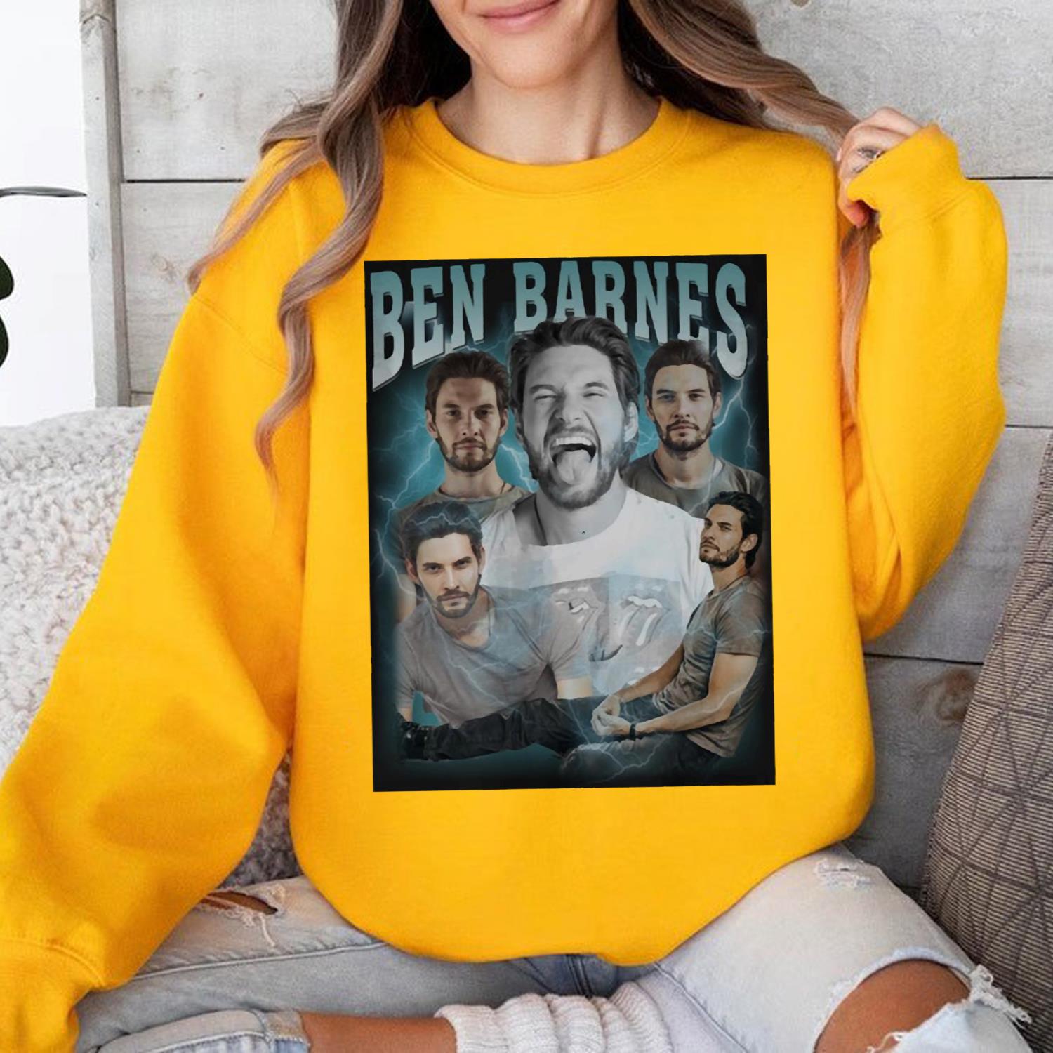 Ben Barnes Vintage Blue Green Unisex T-Shirt Ben Barnes Vintage Blue Green Unisex T-Shirt