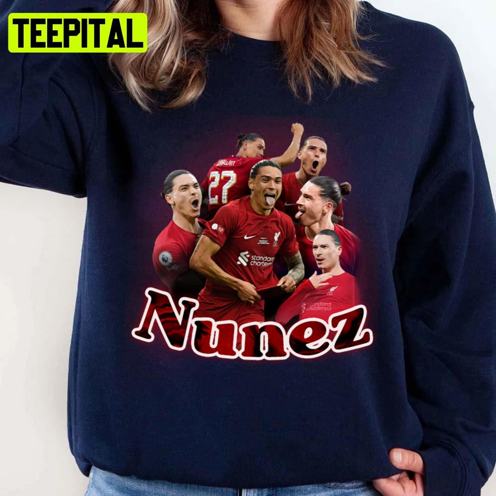 Darwin Nunez Vintage Print Long Unisex Sweatshirt Darwin Nunez Vintage Print Long Unisex Sweatshirt
