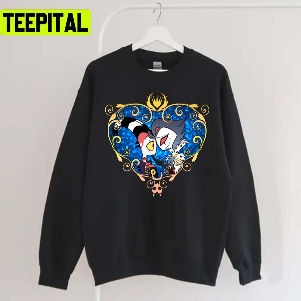 Helluva Boss Stolas And Blitzo Heart Frame Unisex Sweatshirt Helluva Boss Stolas And Blitzo Heart Frame Unisex Sweatshirt