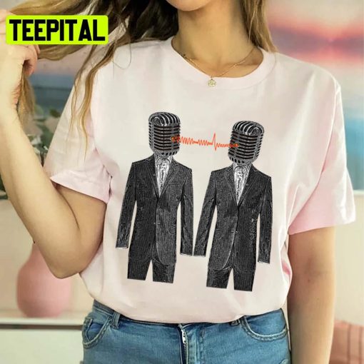Twin Grey Scale Talking Mikes Unisex Sweatshirt