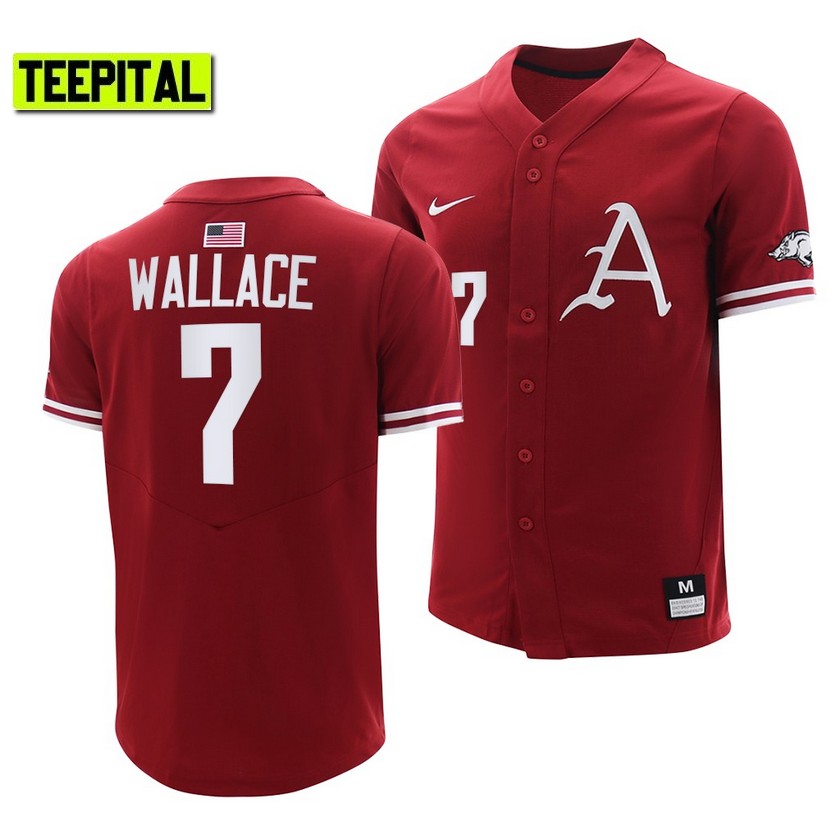 Arkansas Razorbacks Cayden Wallace College Baseball Jersey Cardinal