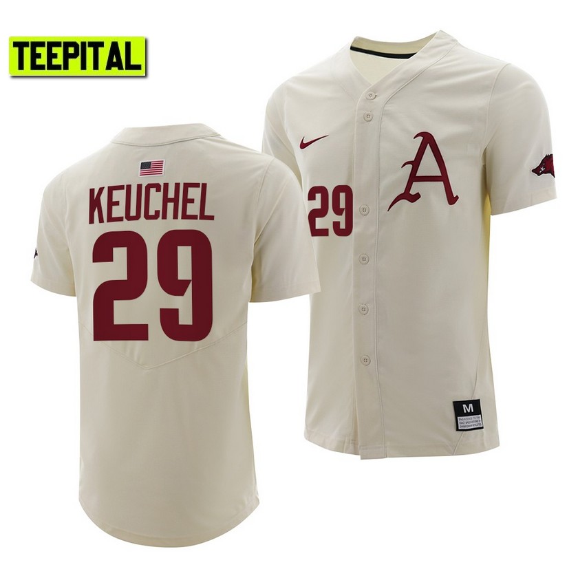 Arkansas Razorbacks Dallas Keuchel College Baseball Jersey Natural